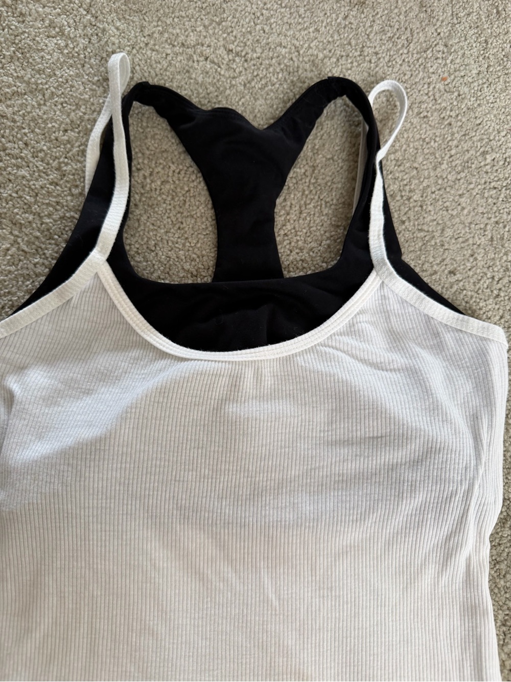 SET Active White Ribbed Tank Top - Picture 3 of 10